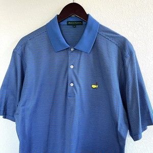 Augusta National Masters Golf Polo Size M Light Blue Striped